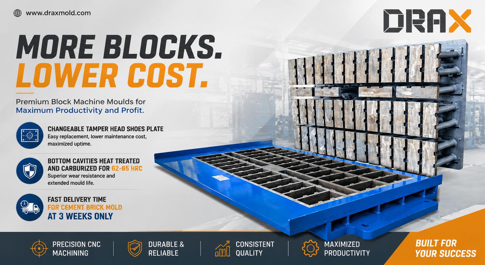 Hollow Block Machine Molds - DRAX Mold Factory